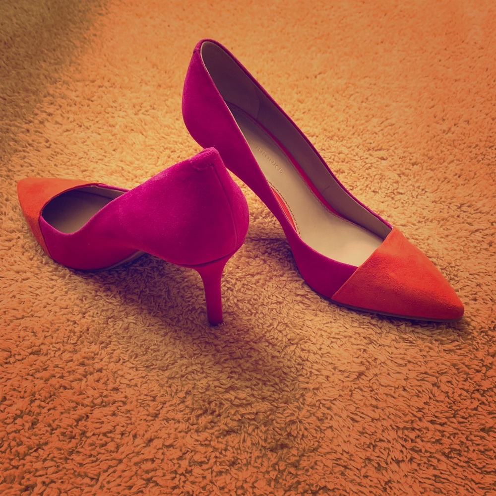 Orange and pink heels
